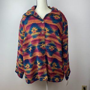 NWT VTG Alfred Dunner Multicolored Western Shacket